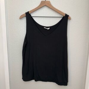 Peruvian Connection Black 94% Viscose/6% Elastane Sleeveless Knit Top XL